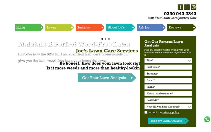 Screenshot of joeslawncare.co.uk