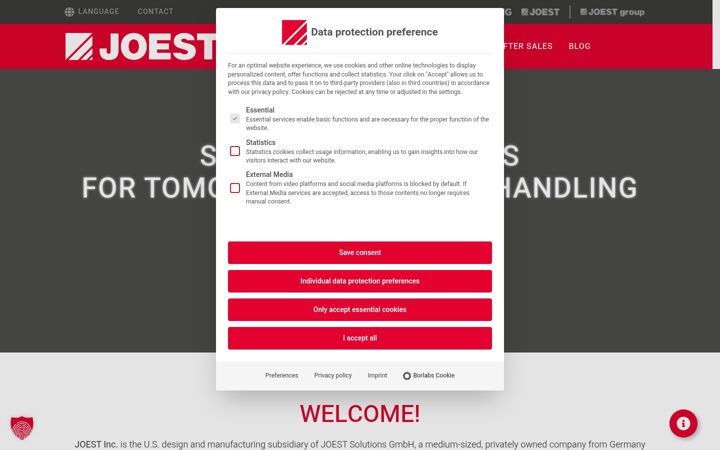 Screenshot of joest-us.com