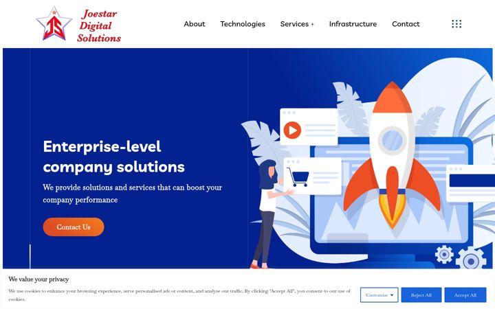 Screenshot of joestarsolutions.com