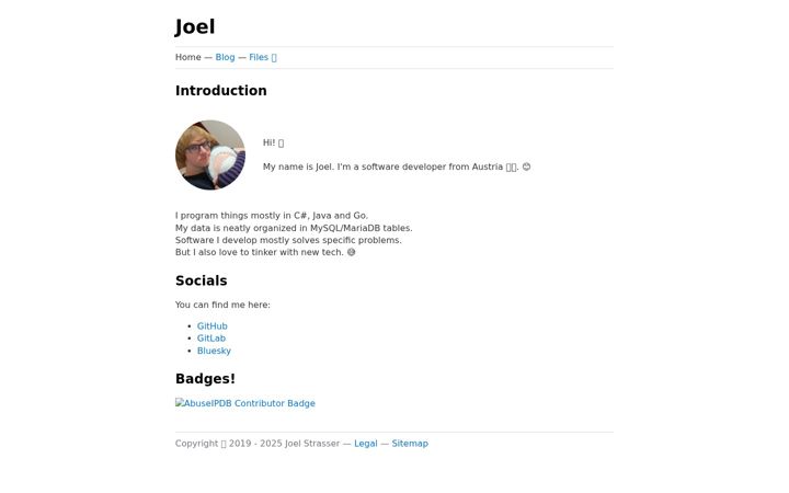 Screenshot of joestr.at