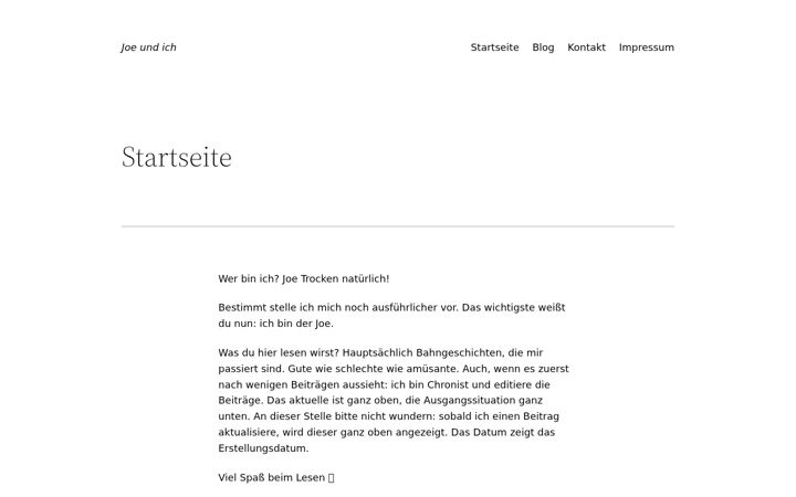 Screenshot of joetrocken.de