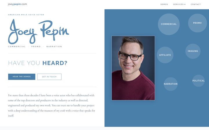 Екранна снимка на joeypepin.com