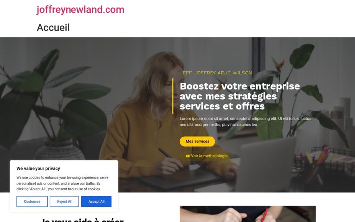 Screenshot of joffreynewland.com