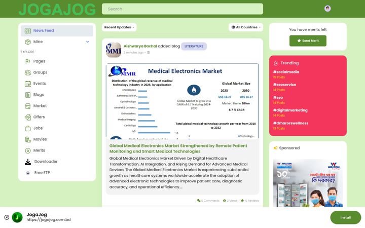 Screenshot of jogajog.com.bd