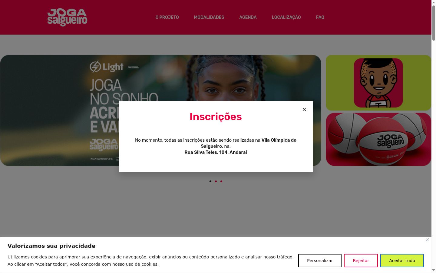 Screenshot of the consent banner shown before any interaction
