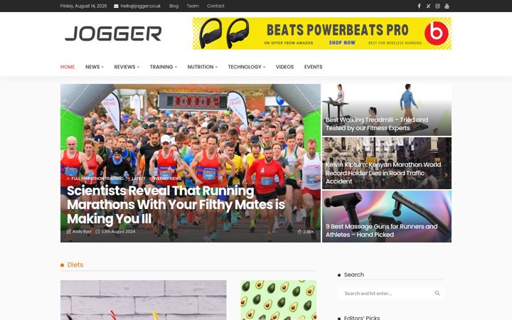 Screenshot of jogger.co.uk
