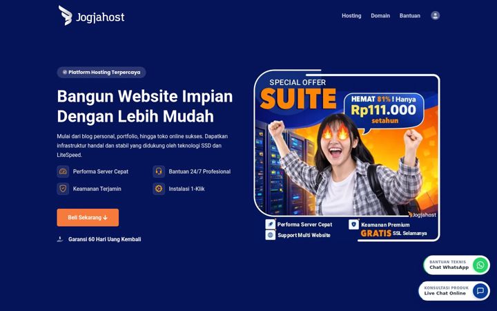 Screenshot of jogjahost.co.id
