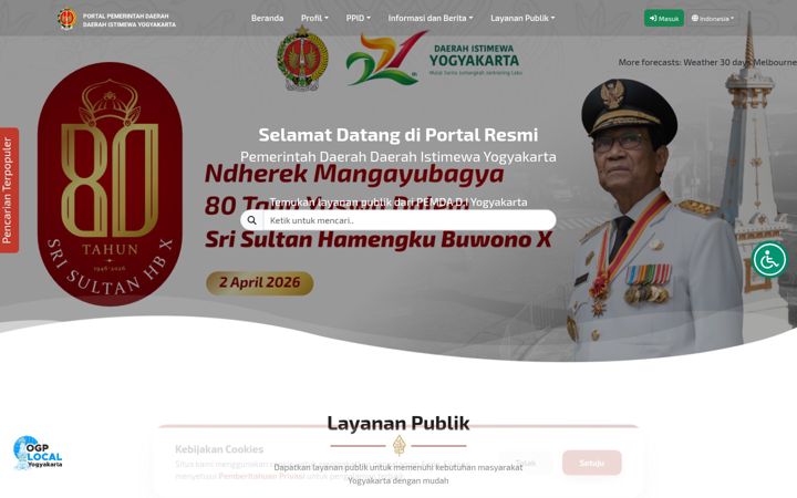 Screenshot of jogjaprov.go.id