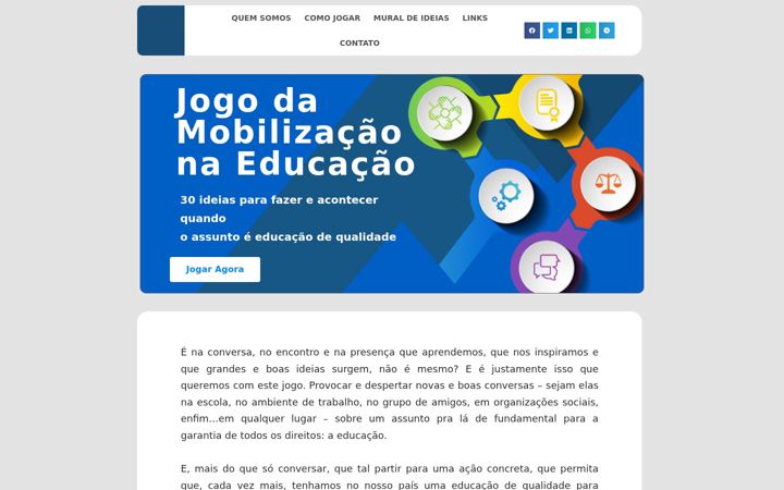 Screenshot of jogodamobilizacao.com.br