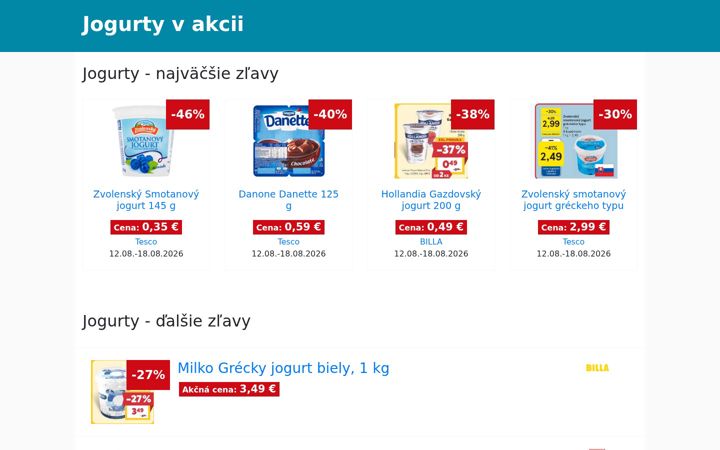 Screenshot of jogurt-akcia.sk