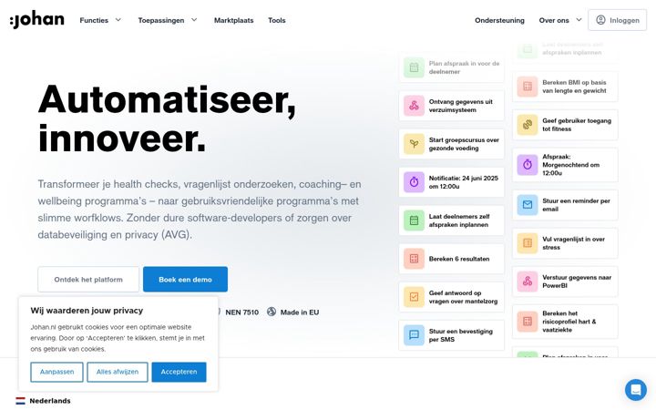 Screenshot of johan.nl