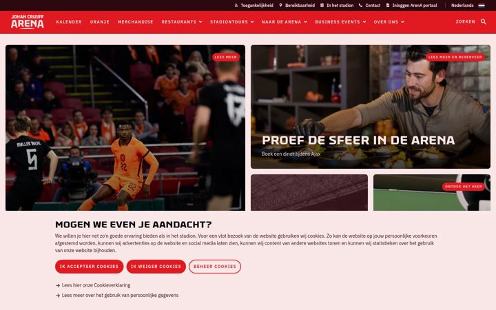 Screenshot of johancruijffarena.nl