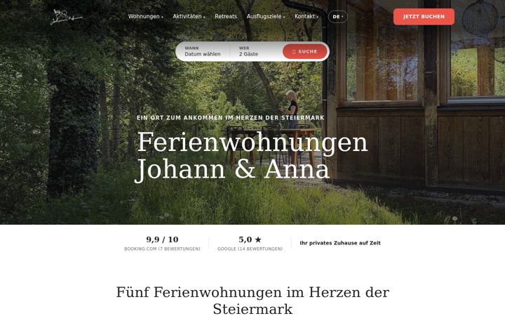 Screenshot of johann-anna.at