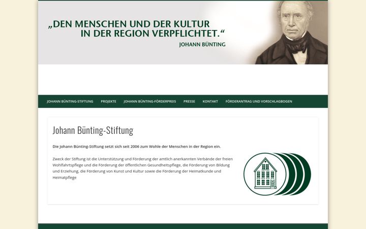 Screenshot του johann-buenting-stiftung.de