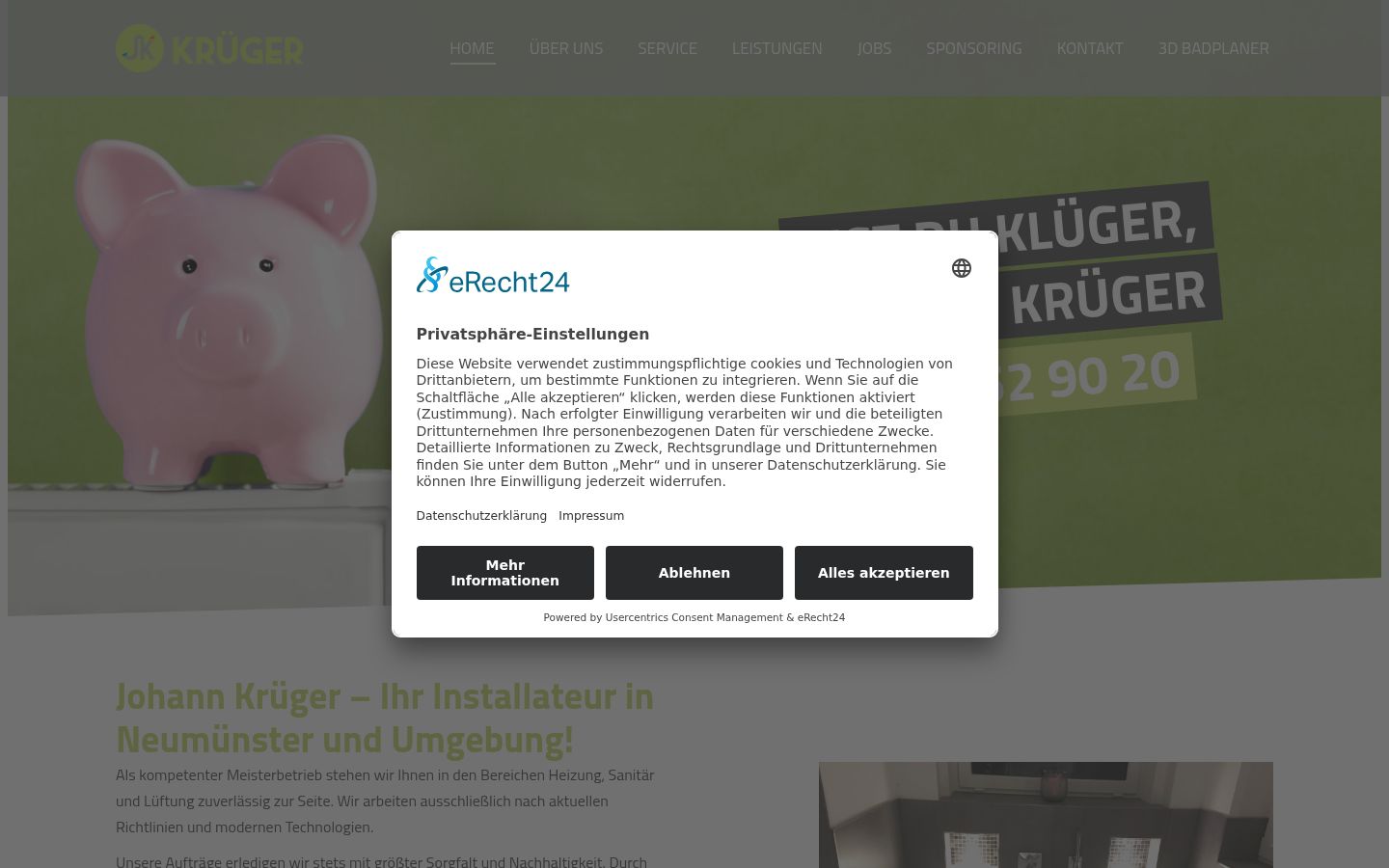 Sutikimo reklamjuostės, rodytos prieš bet kokią sąveiką, ekrano kopija