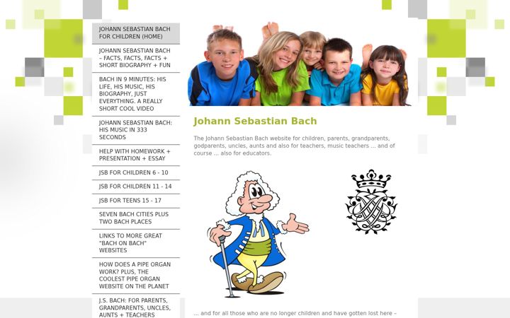 Screenshot of johann-sebastian-bach-for-children.com