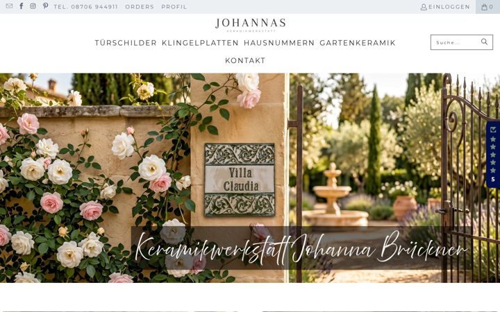 Screenshot of johannabruecknerkeramik.com