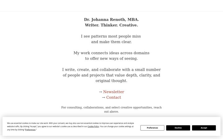 Screenshot of johannarenoth.com