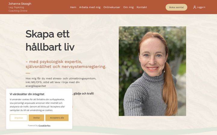 Screenshot of johannaskoogh.se
