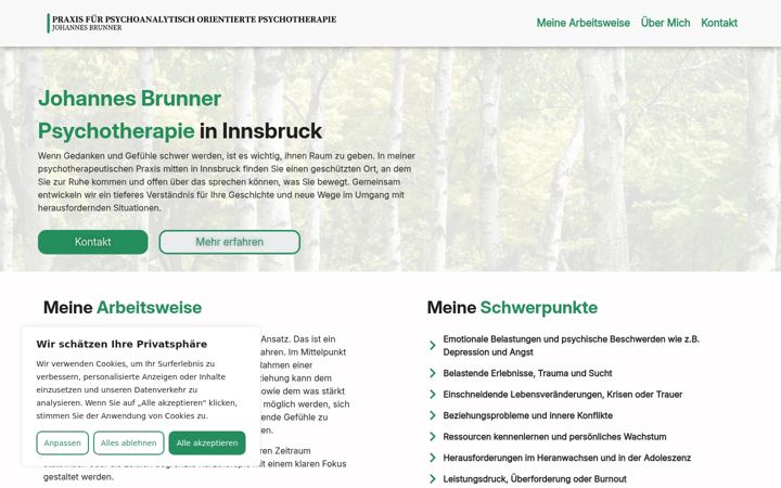 Screenshot of johannes-brunner.at