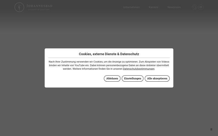 Screenshot of johannesbad.com