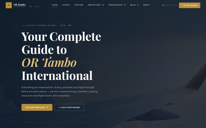 Screenshot of johannesburg-airport.co.za