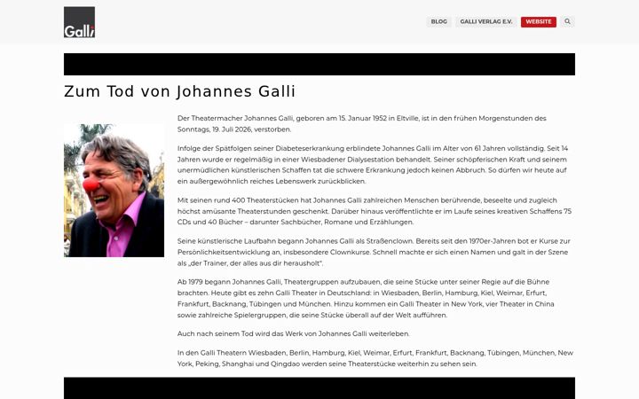 Screenshot of johannesgalli.com