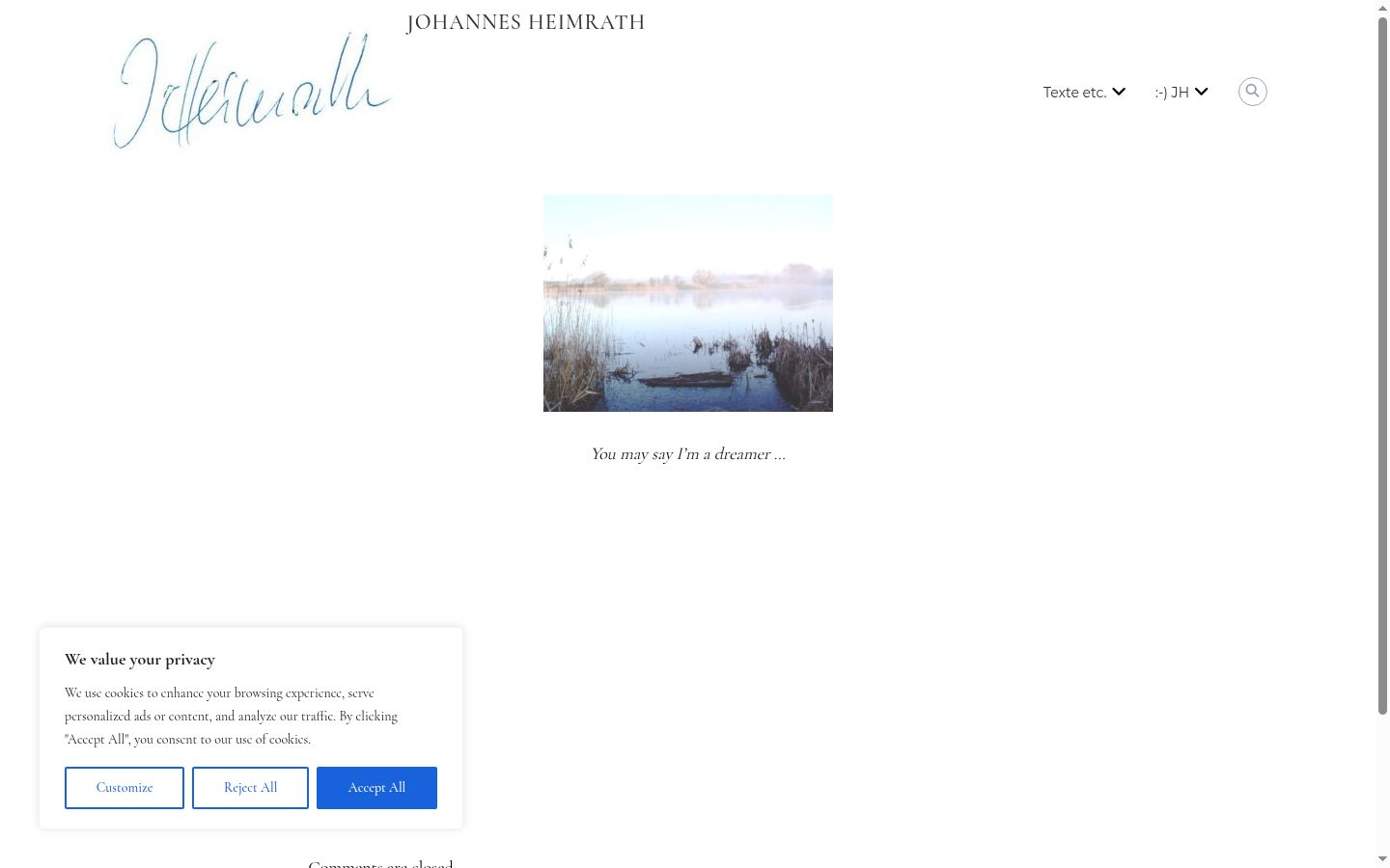 Screenshot del banner di consenso mostrato prima di qualsiasi interazione
