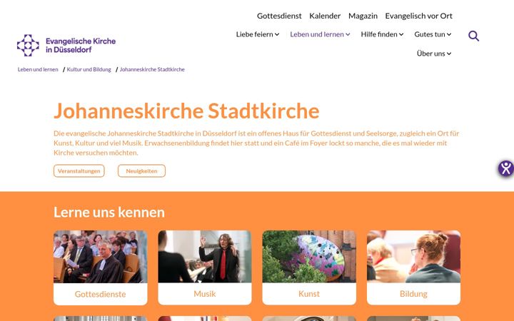 Screenshot of johanneskirche.org