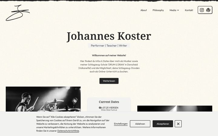 Screenshot of johanneskoster.com