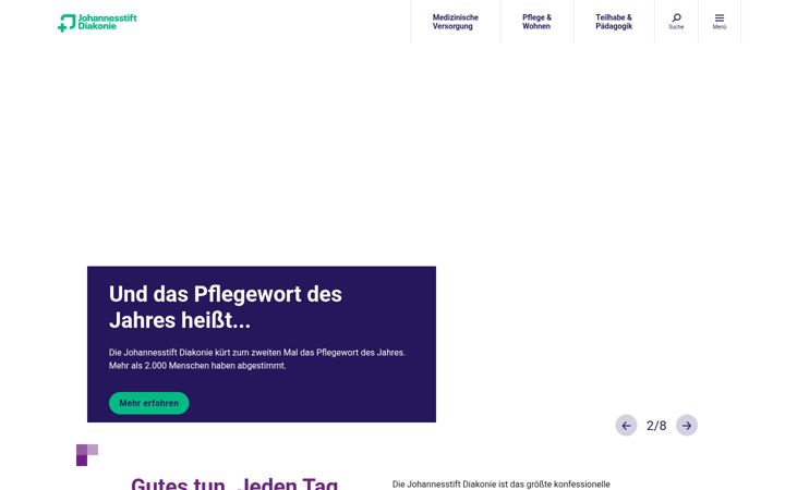 Zrzut ekranu johannesstift-diakonie.de