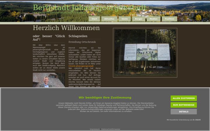 Screenshot of johanngeorgenstadt-online.de
