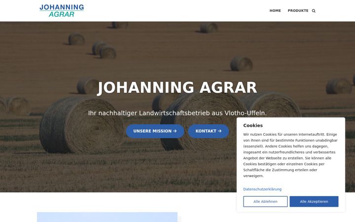 Screenshot of johanning-agrar.de