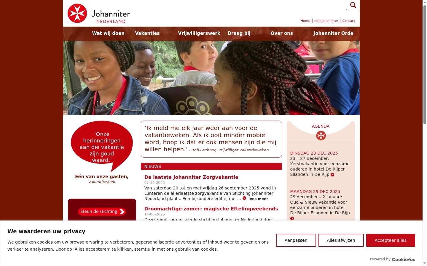 Screenshot des Einwilligungsbanners vor jeglicher Interaktion