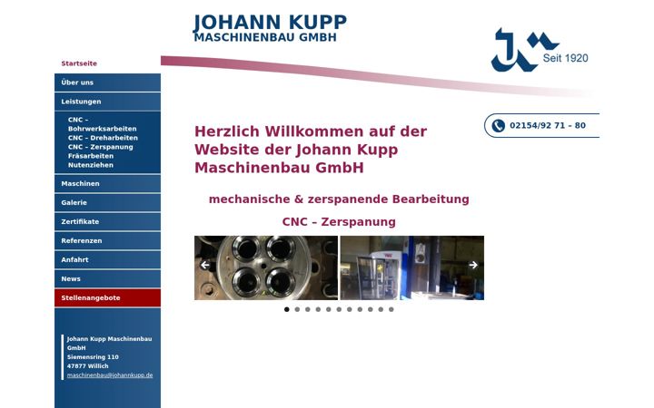 Screenshot of johannkupp-maschinenbau.de