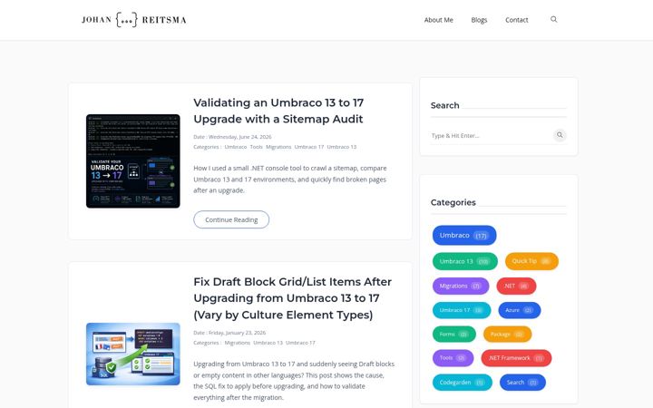 Screenshot of johanreitsma.com