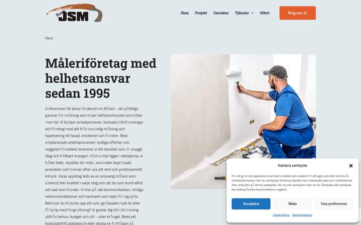 Screenshot of johansoderstrommaleri.se