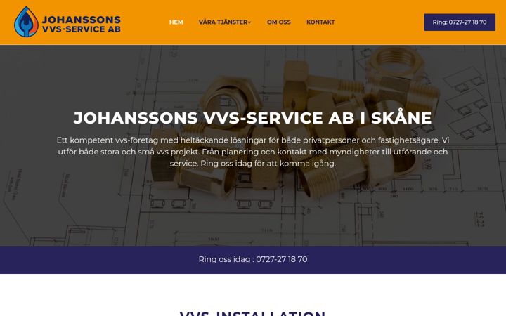 Screenshot of johanssonsvvsservice.se