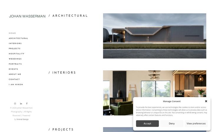 Screenshot of johanwasserman.co.za