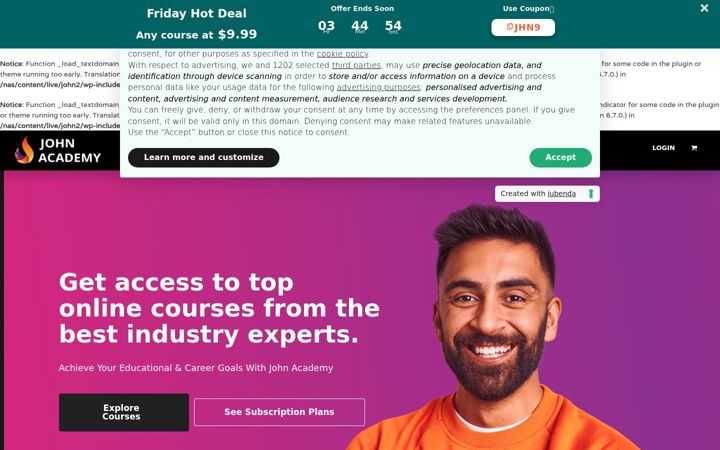 Screenshot of johnacademy.org