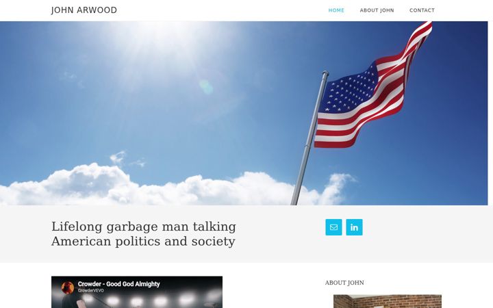 Screenshot of johnarwood.com