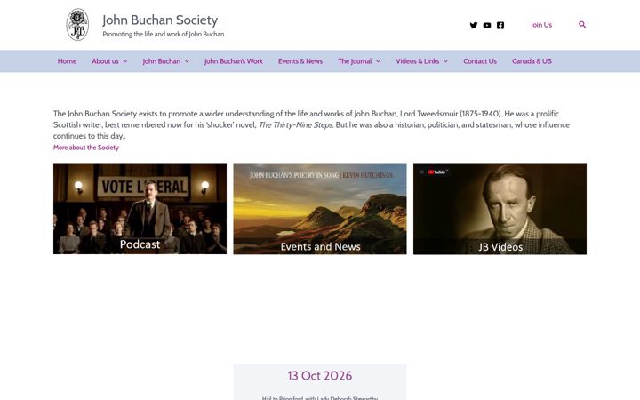 Screenshot of johnbuchansociety.co.uk