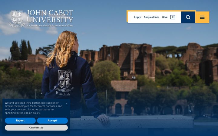 Skærmbillede af johncabot.edu