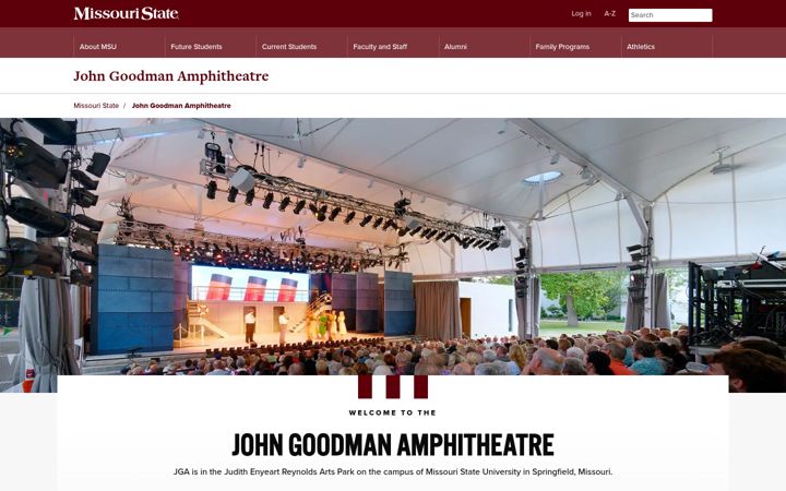 Screenshot of johngoodmanamphitheatre.com