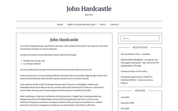 Screenshot of johnhardcastle.co.uk