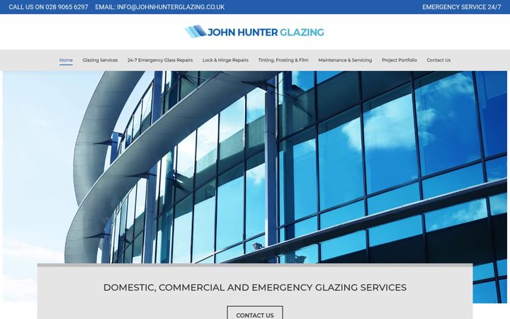 Screenshot of johnhunterglazing.co.uk