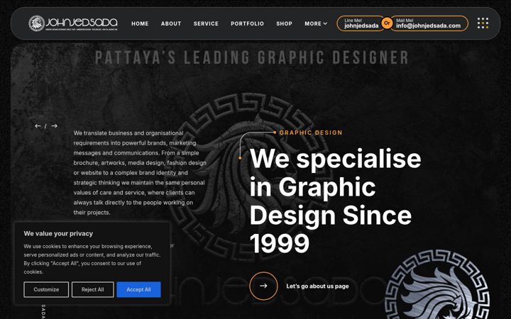 Screenshot of johnjedsada.com