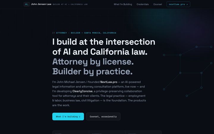 Screenshot of johnjensenlaw.com
