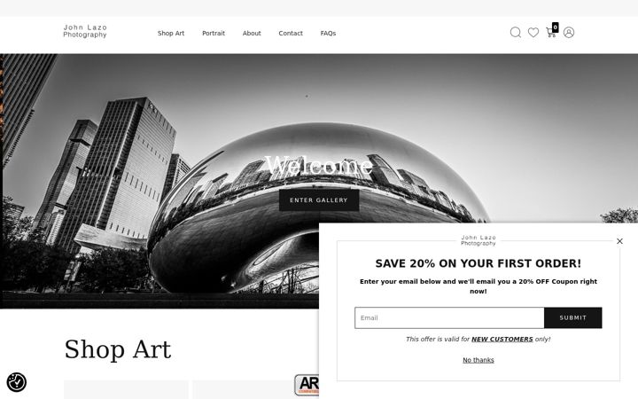 Screenshot of johnlazophotography.com