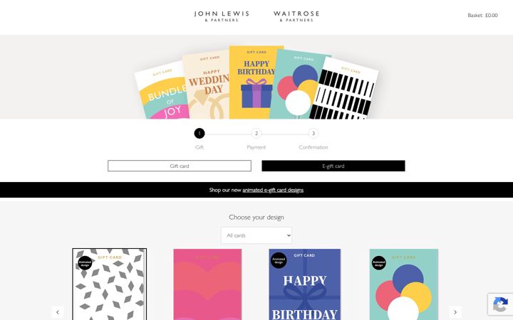 Screenshot of johnlewisgiftcard.com
